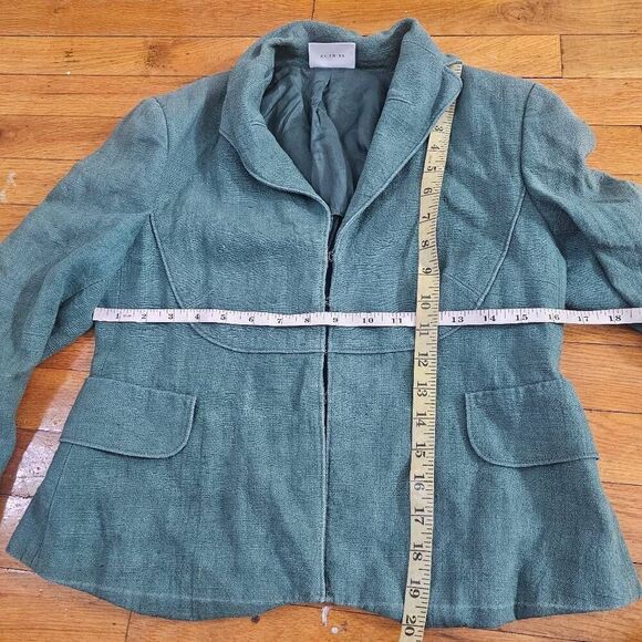 Akris Punto Linen Blazer Jacket Womens Size 6 Green - Picture 10 of 16